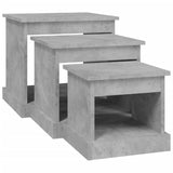 Coffee Tables 3 pcs Concrete Grey Engineered Wood - 45-Degree Angle