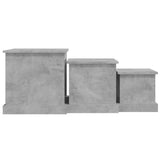 Coffee Tables 3 pcs Concrete Grey Engineered Wood - Close-Up Angle