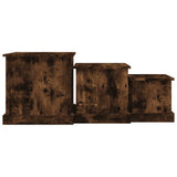 Coffee Tables 3 pcs Smoked Oak Engineered Wood - Close-Up Angle