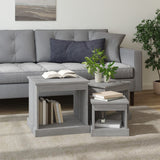 Coffee Tables 3 pcs Grey Sonoma Engineered Wood - Side View