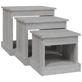 Coffee Tables 3 pcs Grey Sonoma Engineered Wood - 45-Degree Angle