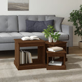 Coffee Tables 3 pcs Brown Oak Engineered Wood - Side View