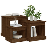 Coffee Tables 3 pcs Brown Oak Engineered Wood - Top-Down View