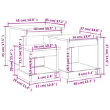 Coffee Tables 3 pcs Brown Oak Engineered Wood