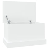 Storage Box White 50x30x28 cm Engineered Wood - Front View