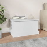 Storage Box White 50x30x28 cm Engineered Wood - Side View