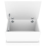 Storage Box White 50x30x28 cm Engineered Wood - Low Angle