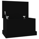 Storage Box Black 50x30x28 cm Engineered Wood - Front View