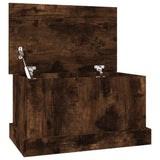 Storage Box Smoked Oak 50x30x28 cm Engineered Wood - Front View