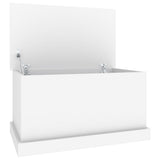 Storage Box White 70x40x38 cm Engineered Wood - Front View
