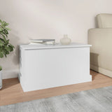 Storage Box White 70x40x38 cm Engineered Wood - Side View