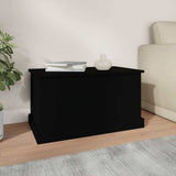 Storage Box Black 70x40x38 cm Engineered Wood - Side View