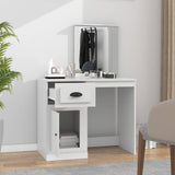 Dressing Table with Mirror White 90x50x132.5 cm Engineered Wood - Side View