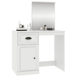 Dressing Table with Mirror White 90x50x132.5 cm Engineered Wood - Top-Down View