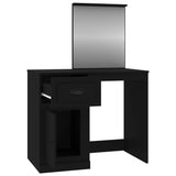 Dressing Table with Mirror Black 90x50x132.5 cm Engineered Wood - Close-Up Angle