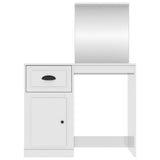 Dressing Table with Mirror High Gloss White 90x50x132.5 cm Engineered Wood
