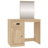 Dressing Table with Mirror Sonoma Oak 90x50x132.5 cm Engineered Wood - Front View