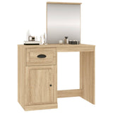 Dressing Table with Mirror Sonoma Oak 90x50x132.5 cm Engineered Wood - Top-Down View
