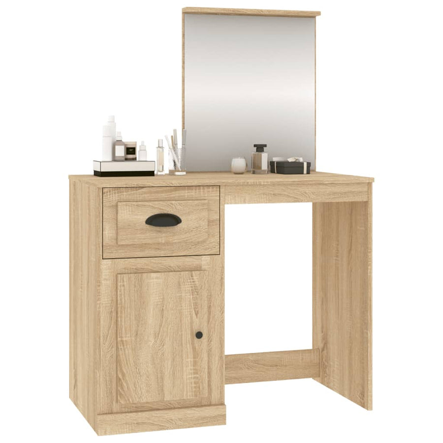 Dressing Table with Mirror Sonoma Oak 90x50x132.5 cm