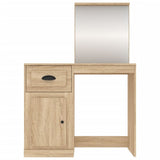Dressing Table with Mirror Sonoma Oak 90x50x132.5 cm Engineered Wood - Rear View