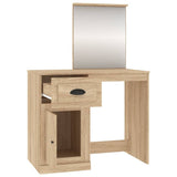 Dressing Table with Mirror Sonoma Oak 90x50x132.5 cm Engineered Wood - Close-Up Angle