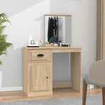 Dressing Table with Mirror Sonoma Oak 90x50x132.5 cm