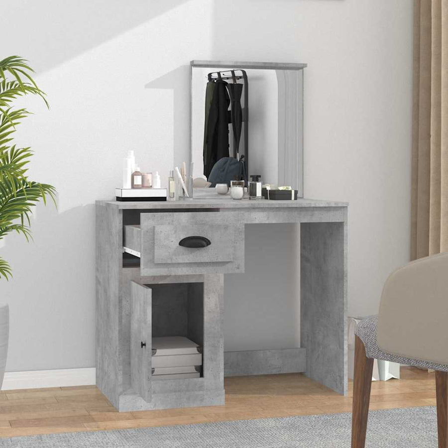 Dressing Table with Mirror Concrete Grey 90x50x132.5 cm