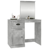 Dressing Table with Mirror Concrete Grey 90x50x132.5 cm Engineered Wood - Top-Down View