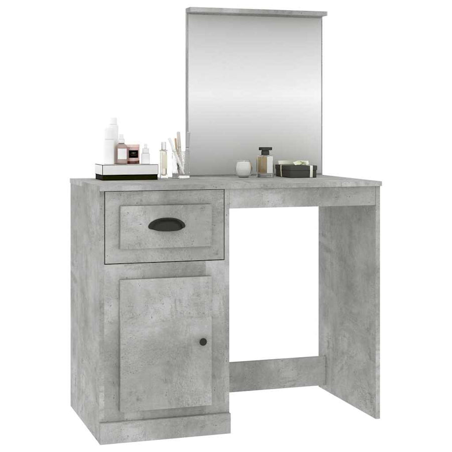 Dressing Table with Mirror Concrete Grey 90x50x132.5 cm
