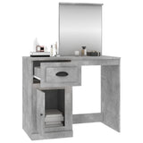 Dressing Table with Mirror Concrete Grey 90x50x132.5 cm Engineered Wood - 45-Degree Angle