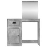 Dressing Table with Mirror Concrete Grey 90x50x132.5 cm Engineered Wood - Rear View