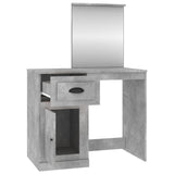 Dressing Table with Mirror Concrete Grey 90x50x132.5 cm Engineered Wood - Close-Up Angle