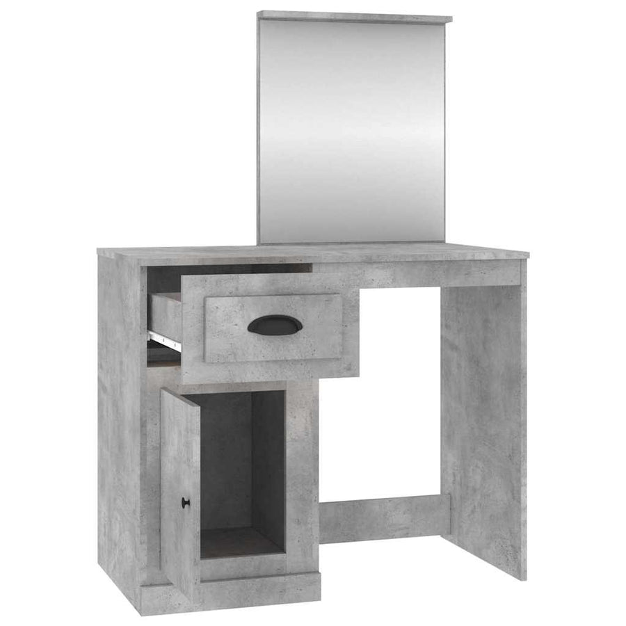 Dressing Table with Mirror Concrete Grey 90x50x132.5 cm