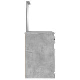 Dressing Table with Mirror Concrete Grey 90x50x132.5 cm Engineered Wood - Low Angle