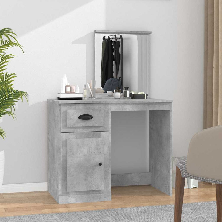Dressing Table with Mirror Concrete Grey 90x50x132.5 cm