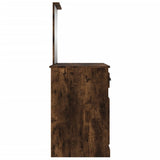 Dressing Table with Mirror Smoked Oak 90x50x132.5 cm Engineered Wood - Low Angle