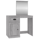 Dressing Table with Mirror Grey Sonoma 90x50x132.5 cm Engineered Wood - Front View