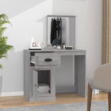Dressing Table with Mirror Grey Sonoma 90x50x132.5 cm Engineered Wood - Side View