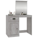 Dressing Table with Mirror Grey Sonoma 90x50x132.5 cm Engineered Wood - Top-Down View