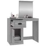 Dressing Table with Mirror Grey Sonoma 90x50x132.5 cm Engineered Wood - 45-Degree Angle
