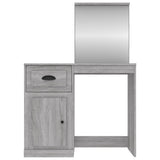 Dressing Table with Mirror Grey Sonoma 90x50x132.5 cm Engineered Wood - Rear View