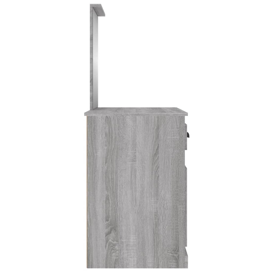 Dressing Table with Mirror Grey Sonoma 90x50x132.5 cm