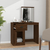 Dressing Table with Mirror Brown Oak 90x50x132.5 cm Engineered Wood - Side View