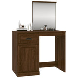 Dressing Table with Mirror Brown Oak 90x50x132.5 cm Engineered Wood - Top-Down View