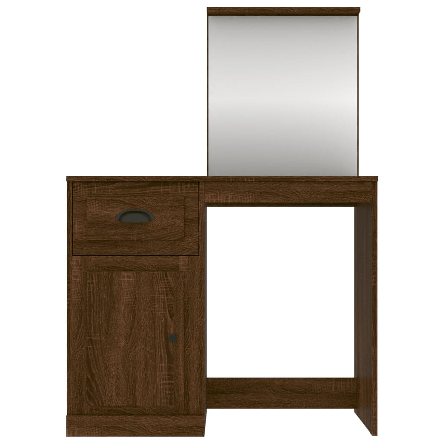 Dressing Table with Mirror Brown Oak 90x50x132.5 cm