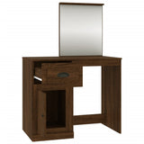 Dressing Table with Mirror Brown Oak 90x50x132.5 cm Engineered Wood - Close-Up Angle