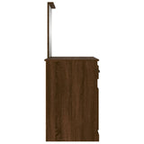 Dressing Table with Mirror Brown Oak 90x50x132.5 cm Engineered Wood - Low Angle