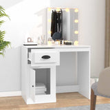 Dressing Table with LED White 90x50x132.5 cm Engineered Wood - Side View
