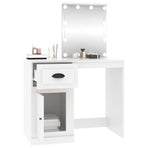 Dressing Table with LED White 90x50x132.5 cm Engineered Wood