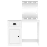 Dressing Table with LED White 90x50x132.5 cm Engineered Wood - Rear View